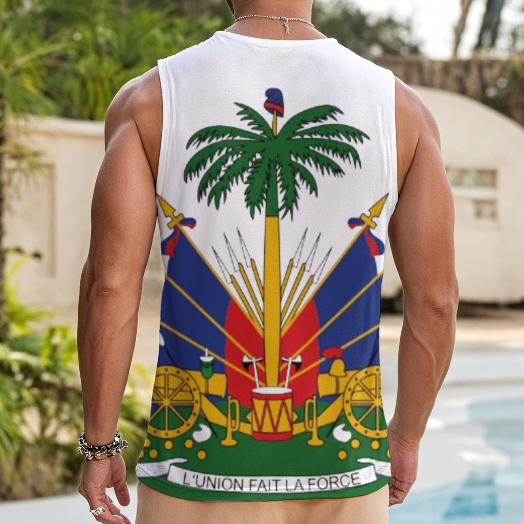 All-Over Print Men's Tank Top With Drawstring