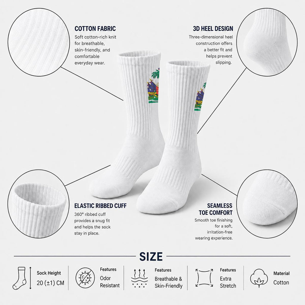 Embroidery Sports Cotton Crew Socks|Cotton