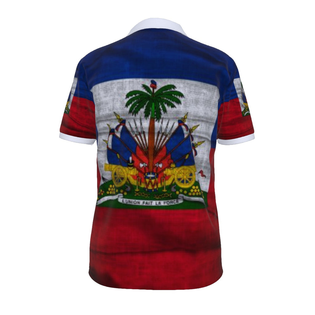 All-over Print Men's Polo Shirt with  Zipper