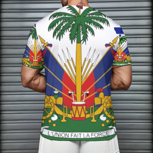 All-Over Print Men's Short Sleeve T-Shirt With Sports Collar