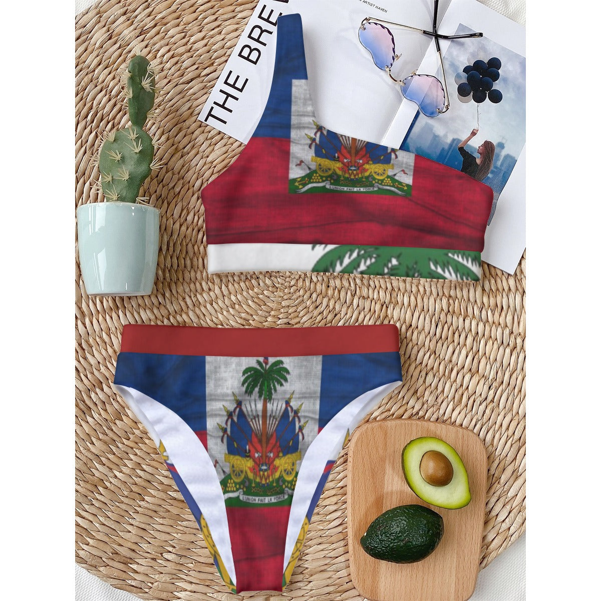 All-Over Print Women's Bikini With Single Shoulder