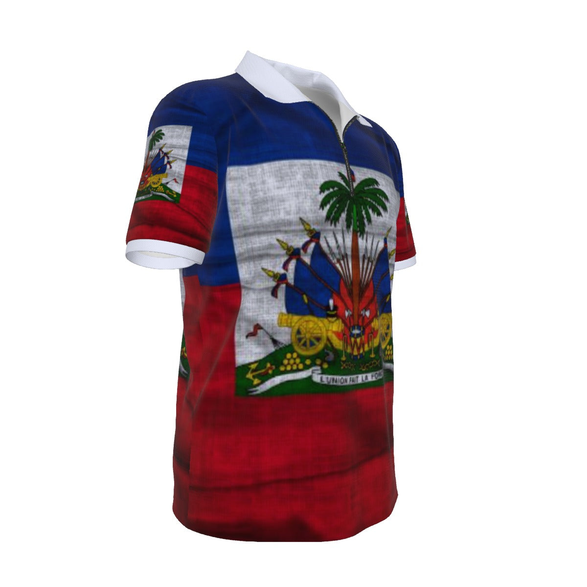 All-over Print Men's Polo Shirt with  Zipper