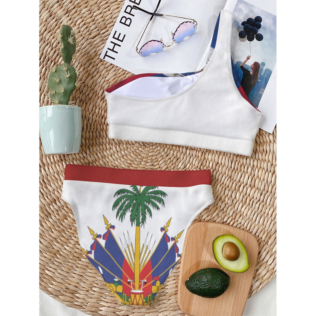 All-Over Print Women's Bikini With Single Shoulder
