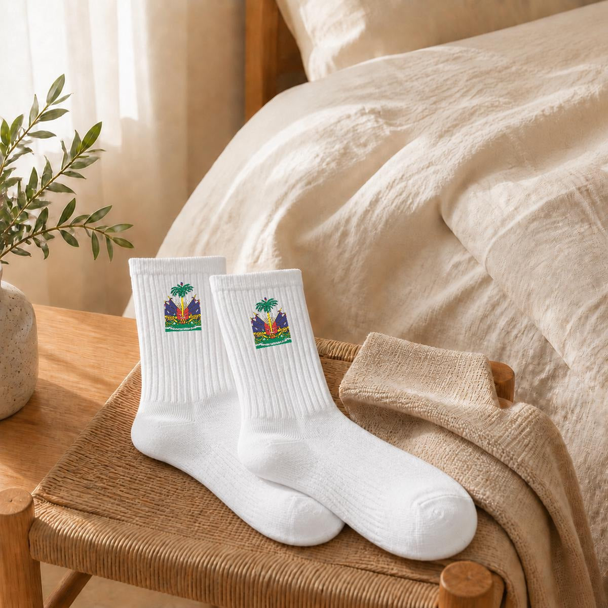 Embroidery Sports Cotton Crew Socks|Cotton