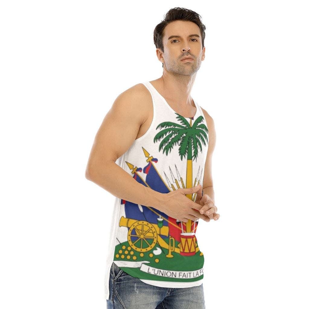 All-Over Print Men's Curved Hem Long Tank Top