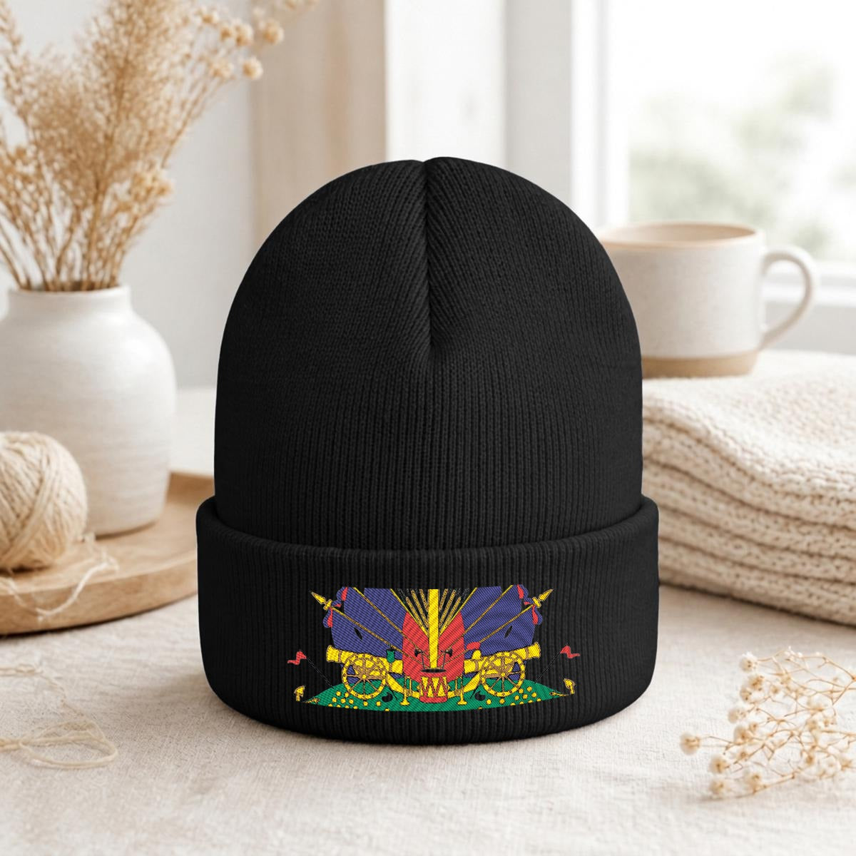 Embroidered Knit Beanie